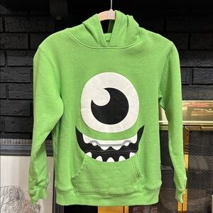 Disney Green Monsters Inc. sweatshirt Mike Face Hoodie size large
